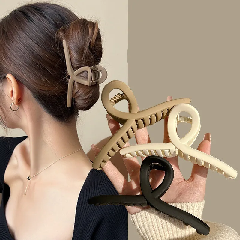 2/4 Stück Damen Haarklammer Kreuz Matt Haarspange Modische Haarspangen Große Haarkrallen Mädchen Koreanische Haaraccessoires – Detail 1