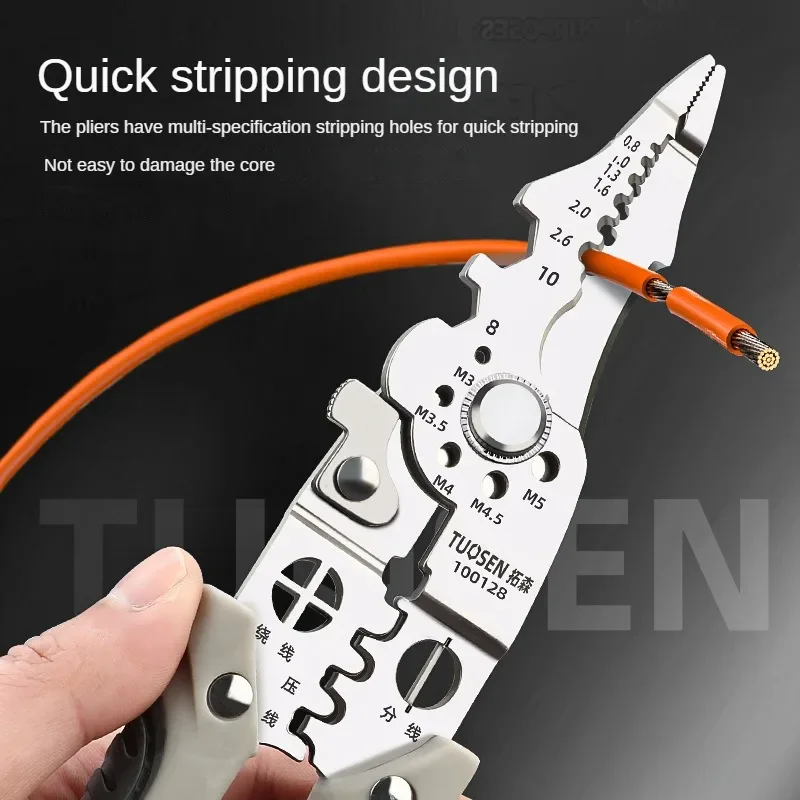 Crimper Cable Cutter Adjustable Automatic Wire Stripper Multifunctional Stripping Crimping Pliers Terminal Hand Tool