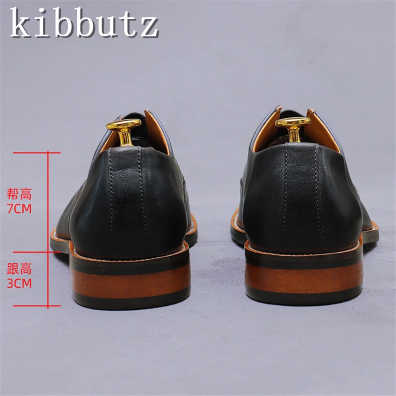 Luxury Handmade Genuine Leather Men Shoes Fashionable British Style Cowhide Slip On Business Suit Oxford Shoes