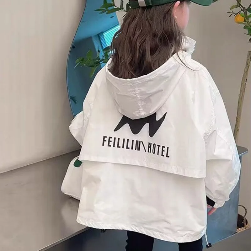

Girls Coat Overcoat Jacket Windbreak Outerwear 2024 New Spring Autumn Cotton Outfits Sport Teenagers Children's Clothing