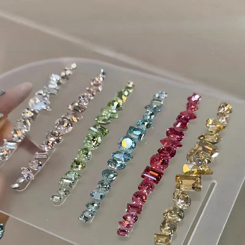 100 pièces taille mixte grand Nail Art étincelle strass Decora brillant cristal bricolage ongles breloques gemmes pour Nail Art 3D Accessories6-12mm