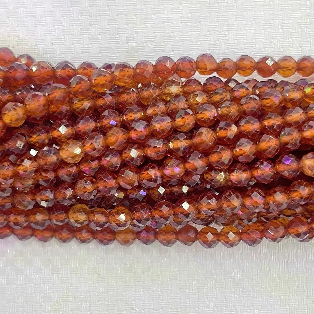 Noble Natural Brown Garnet Stone Bead 2/3/4MM Spessartine Crystal Round Faceted Loose Charm Bead DIY Bracelet Necklace Jewelry