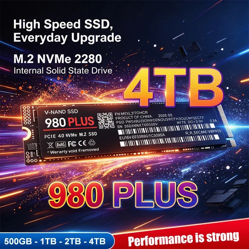 980 PLUS Internal M.2 NVMe 2280 SSD Fast Read Write Solid State Hard Drive 500GB 1TB 2TB 4TB for Laptop Desktop PC