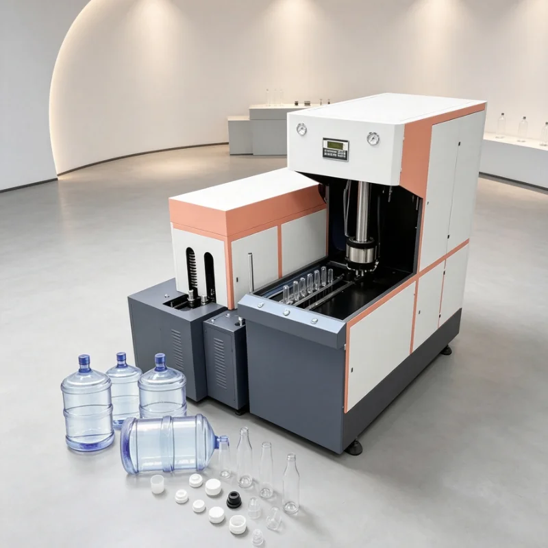 Customized Industrial PET Bottle Blowing Machine Double Station Blow Moulding System For HDPE Container Production