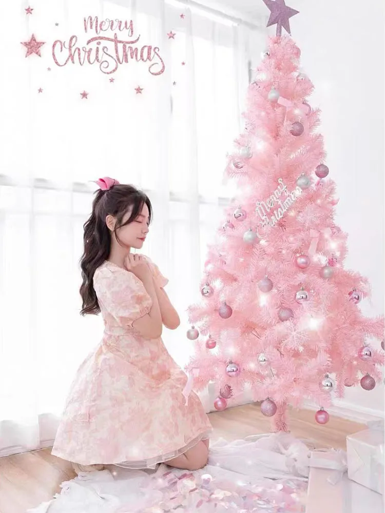 

Korean Pink Christmas Tree with Luxurious Encrypted Branches for Christmas Display Stands &Window Decoration in Shopping Malls