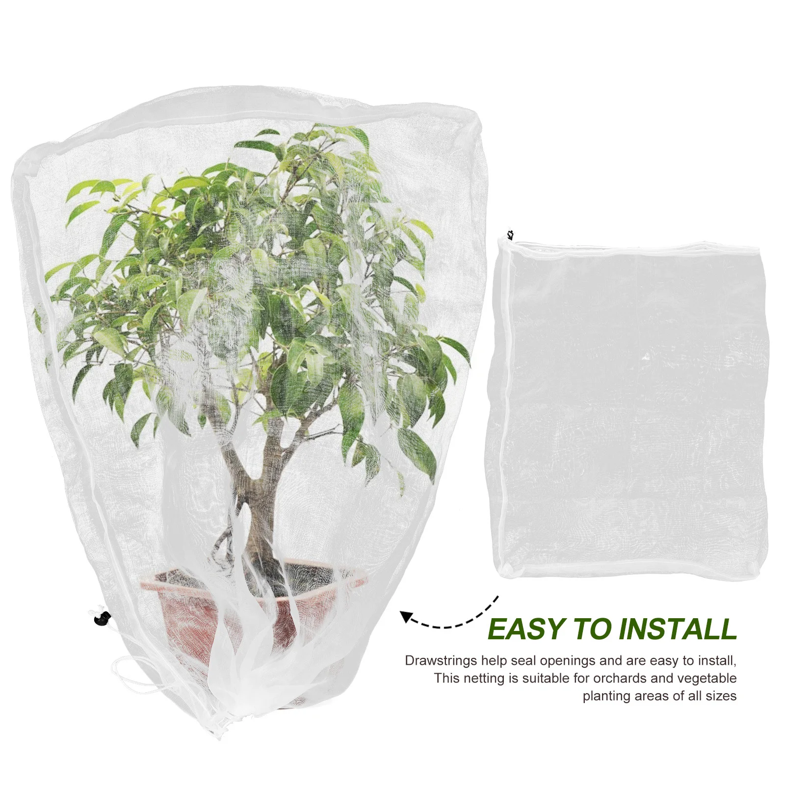 

2pcs Plant Protector Cover Drawstring Wear-Resistant Mesh Bag For Garden Fruit Tree Protection Outdoor Plants Insect Bird