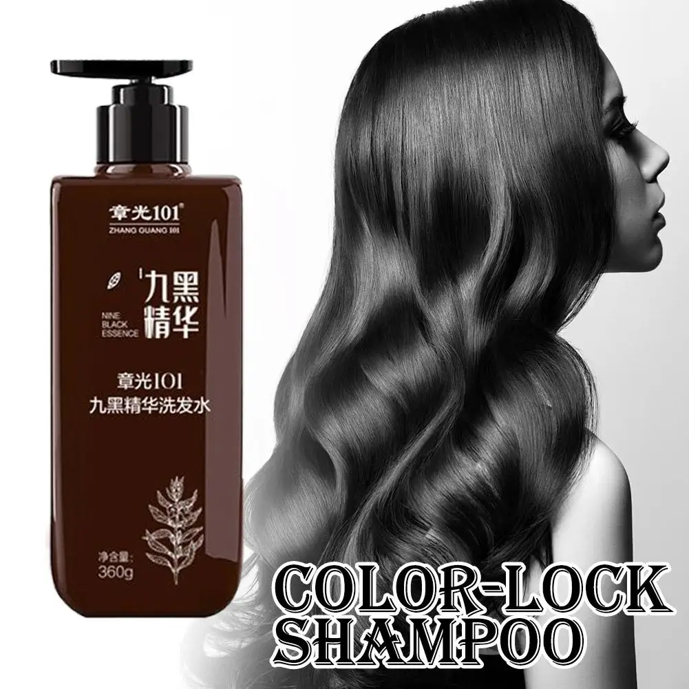 

Для Zhang Guang 101 Nine Black Essence Shampoo Цветная окраска для волос с медленной краской для волос 360 г Фиксация растительного замка для кожи головы - экстракты Clean Fading W E1K8