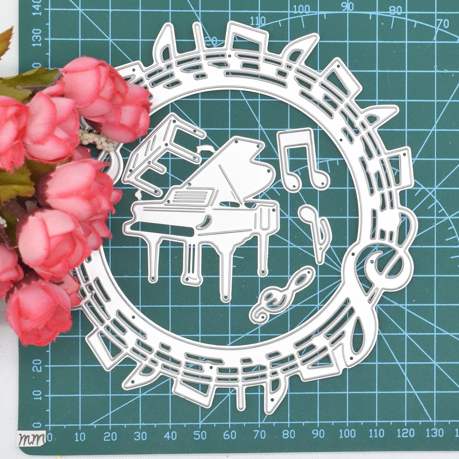 Music Note Piano Cutting Dies Circle Frame  for DIY Scrapbooking Greeting Card Making Paper Crafts