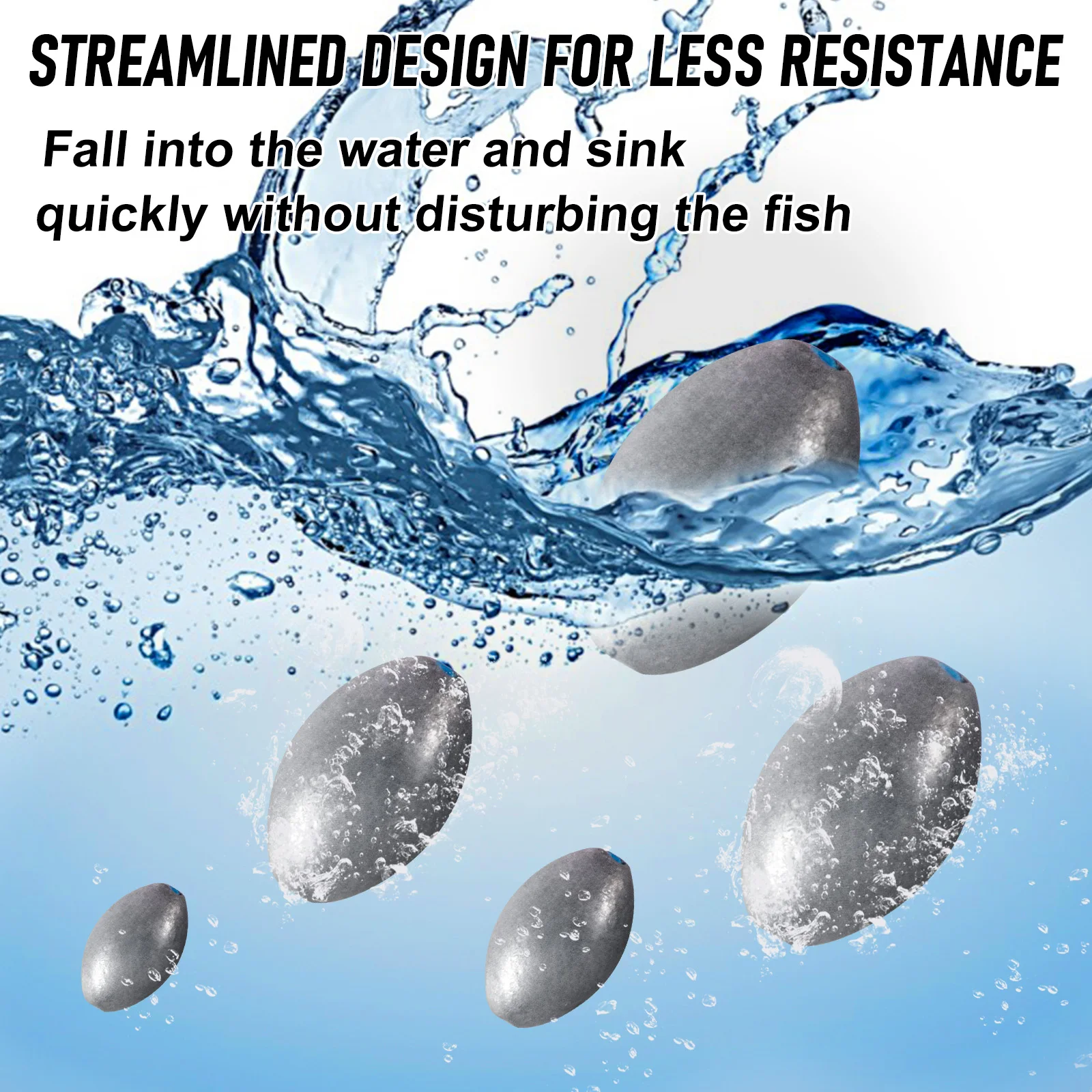 5g-200g Egg Sinkers Fishing Weight,Oval Shape Weights Sinkers,for Surf Fishing Rig Carolina Rigs Texas Rigs Long Casting Catfish