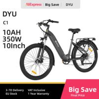 DYU C1 Electric Bike 350W Motor 36V 10Ah Battery 26*2.5 inch All-terrain Tires 25km/h Max Speed 65km Max Range Dual Disc Brakes