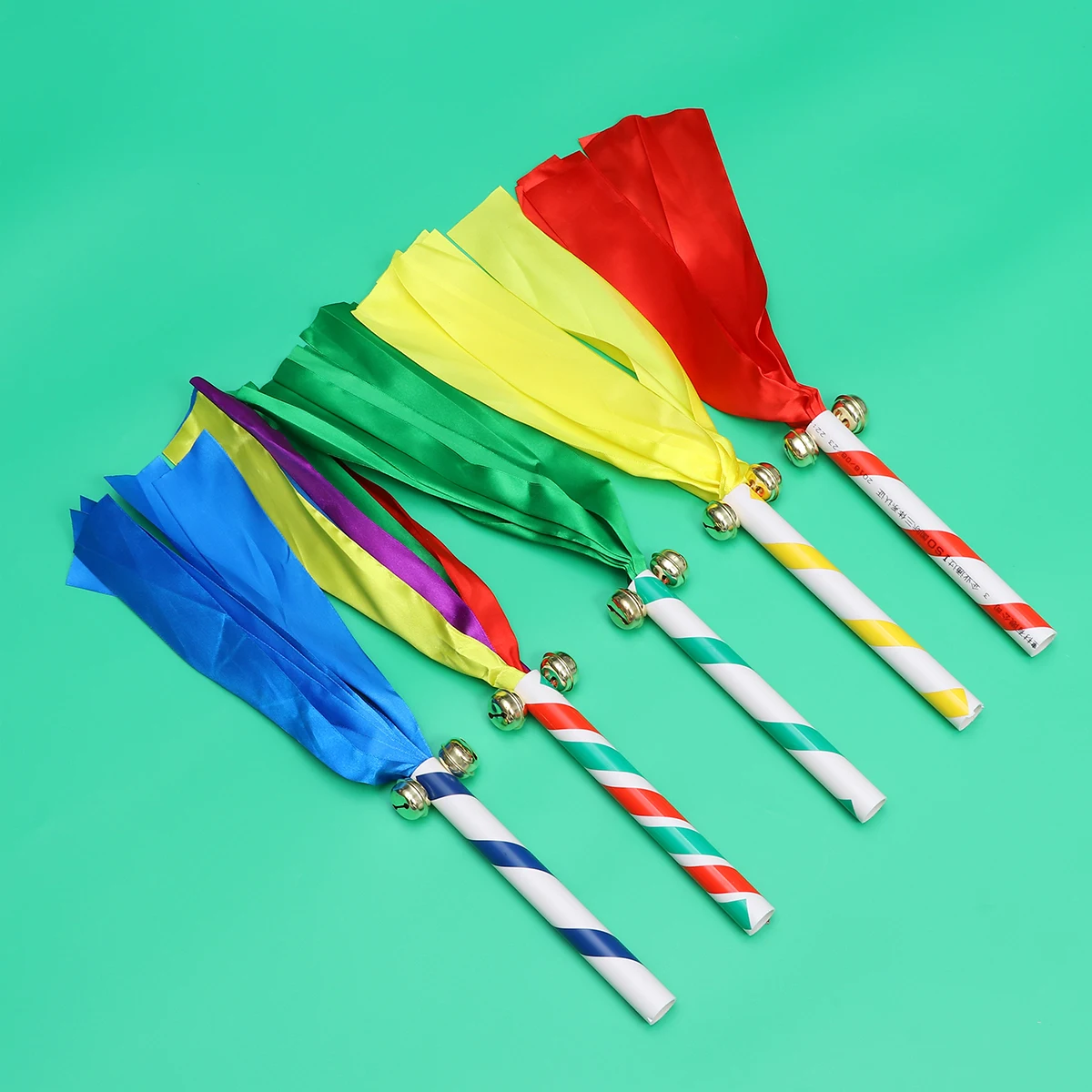 

5Pcs Durable PVC Cheerleading Ribbon Gloss Smooth Ring Reusable Dance Ribbon Rhythmic Art Gymnastics Ballet Streamer Sports Pom