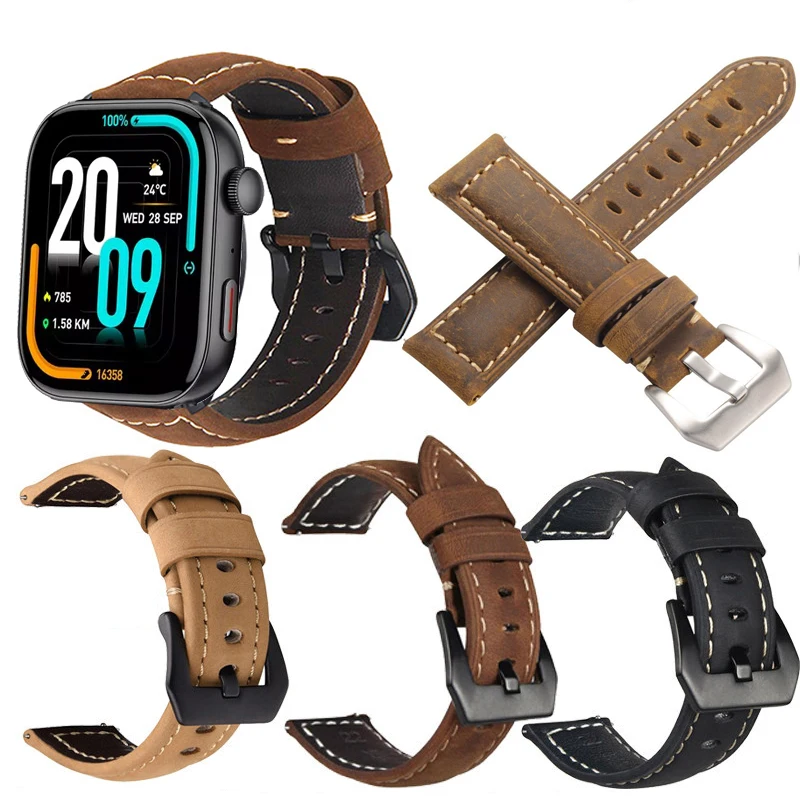 

Quick Release Leather Straps for COLMI C8 Max Quality Genuine Retro Genuine Leather Watchband for COLMI C8 Max Accessories