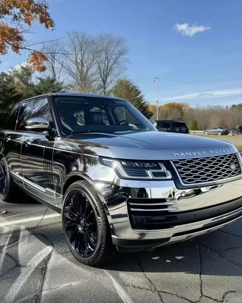 Premium Dehnbare Silber-Spiegelchrom-Vinylfolie Rolle DIY Selbstklebende Aufkleber Automotive Auto-Folierung Luftfrei – Detail 5