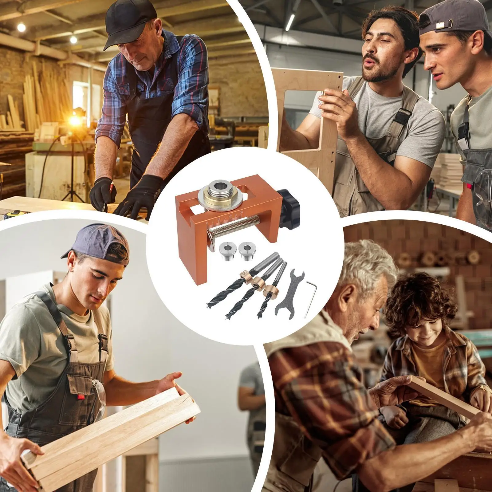 Pocket Hole Jig Kit Adjustable Clamp Template Precise Power Tool Accessory Jigs For Saw Woodworking Enthusiasts Professionals