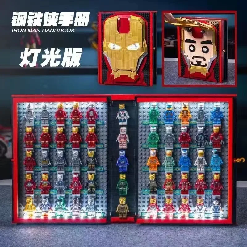 New Marvel Iron Man Animation Trend Creative Assembled Building Block Book Doll Memorial Album Children's Toy Christmas Gift