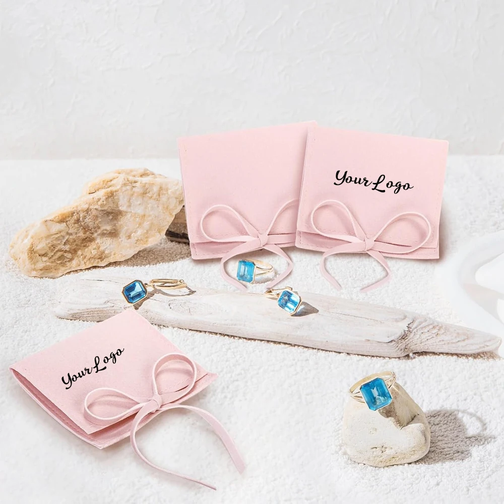 

Сумка для ювелирных изделий из микрофибры с логотипом, 6x6 см, сумки для упаковки ювелирных изделий с отделением для веревки, сумка с галстуком-бабочкой для серег, ожерелья, кольца