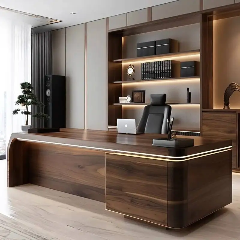 مكتب تنفيذي من الخشب البني، أدراج فاخرة رخيصة وحديثة، مكتب تنفيذي، أثاث مساحات صغيرة للدراسة رخيصة الثمن