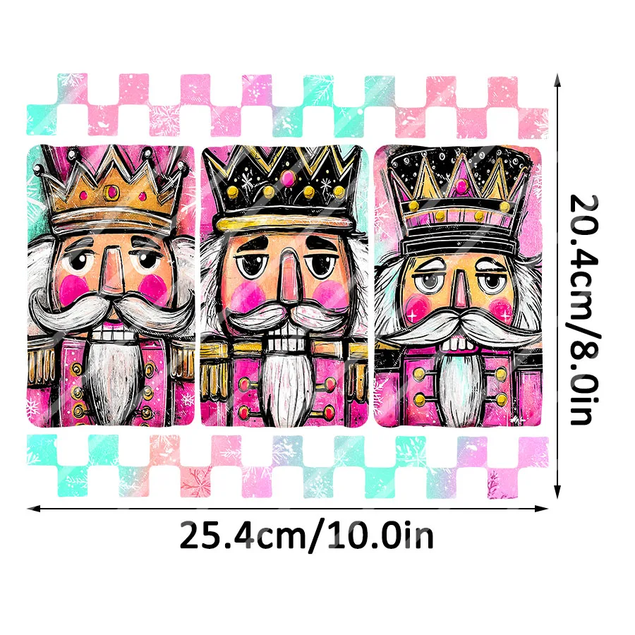 Christmas Nutcracker Soldier DIY Iron-On Heat Transfer Sticker Decal T-shirts Sweatshirts Bag Pillowcases Clothing Xmas Decor