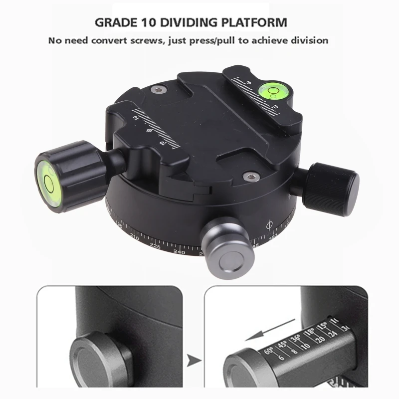 720° 3-Axis Panoramic Ballhead with QR Plate & Slide Gimbal Tripod for DropShipping