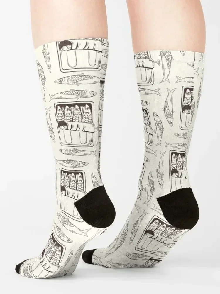 Sardine pattern Socks floor Non-slip funny sock tennis Socks For Women Men's