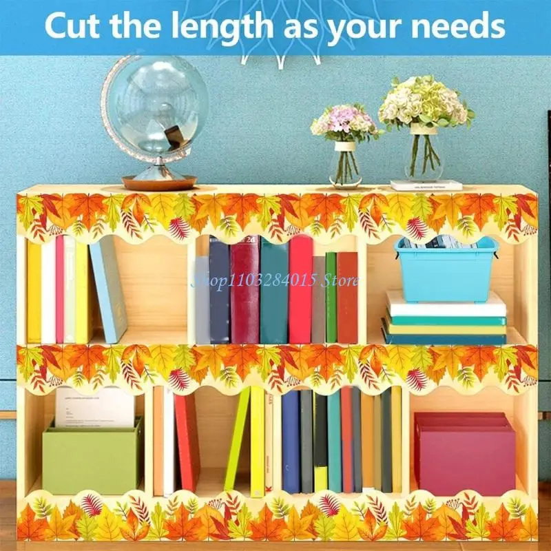R6FF 10m Maple Bulletin Board Border Autumn Border Trim for Poster Boards