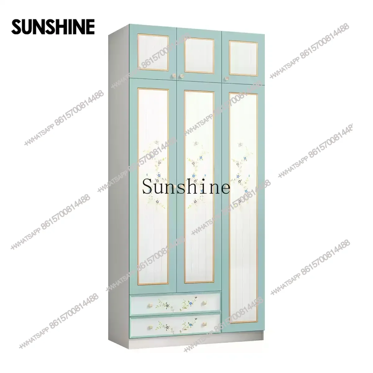 American pastoral five-door large and small apartment clothing cabinet large-capacity decorative cabinetX