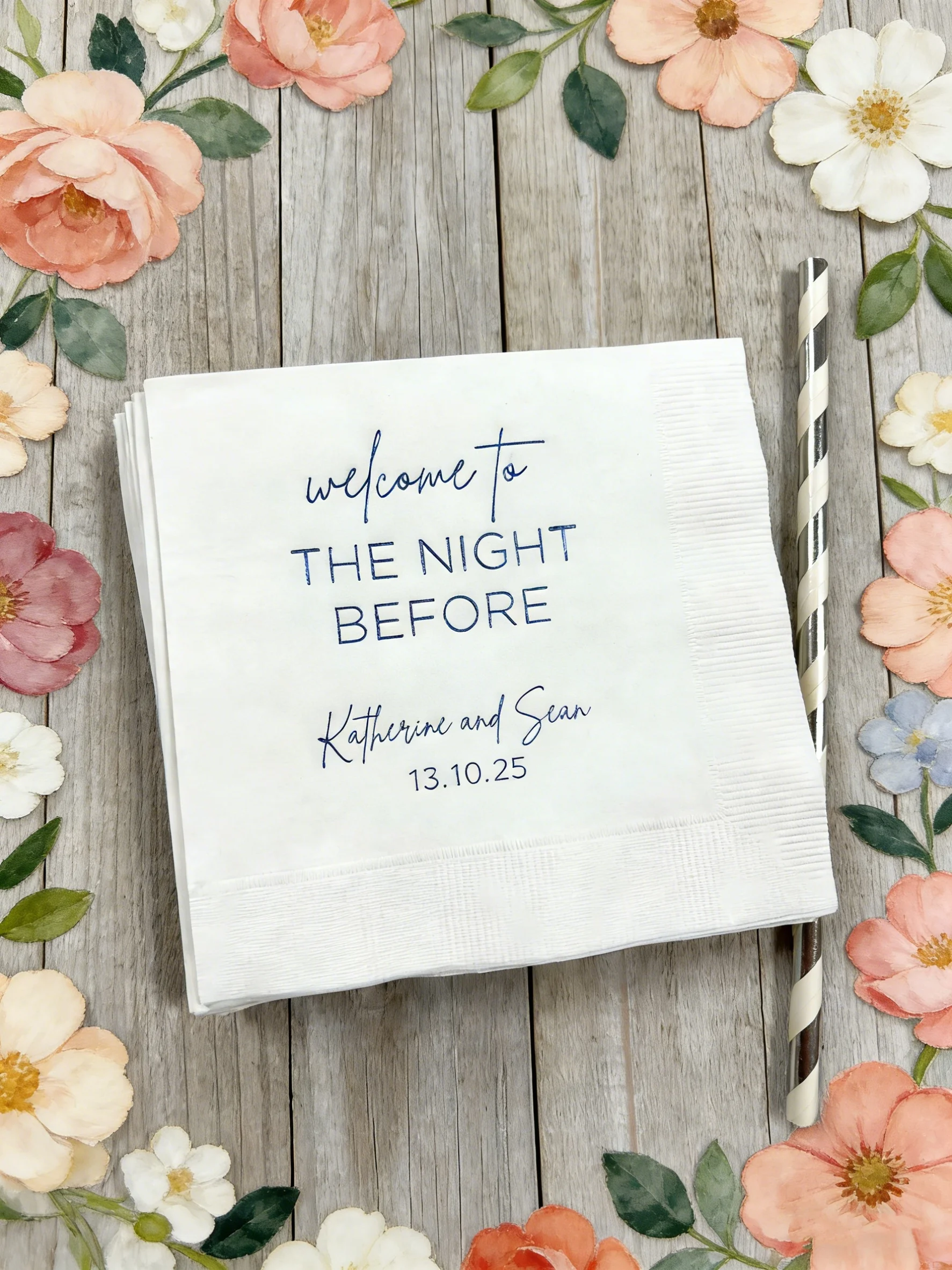 

Personalized Mahjongg Monogram Paper Cocktail Napkins - Custom Mah Jongg Gift Favors for Tournament Prize & Game Night