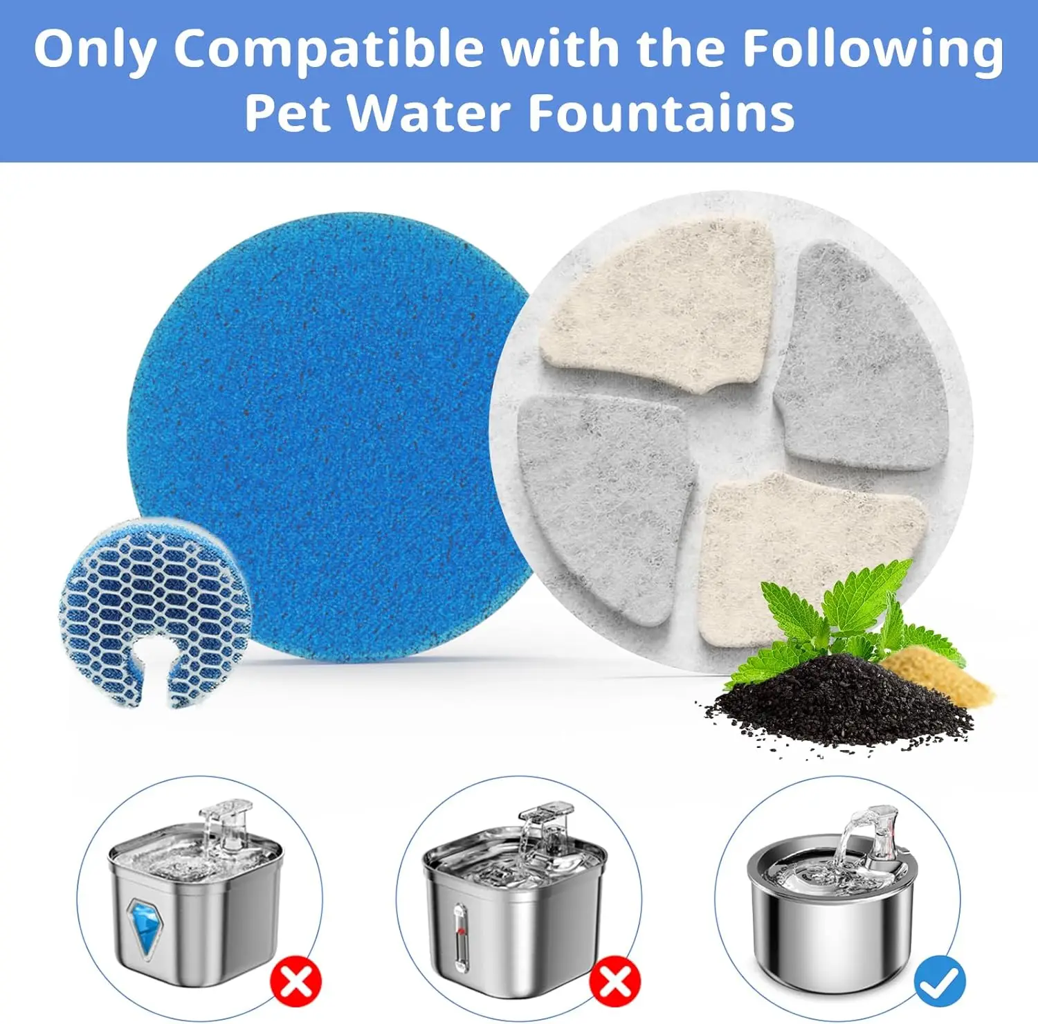 Distributeur d\'eau en acier inoxydable pour animaux de compagnie, fontaine à eau pour chat, remplacement de livre de charbon actif, accessoires pour