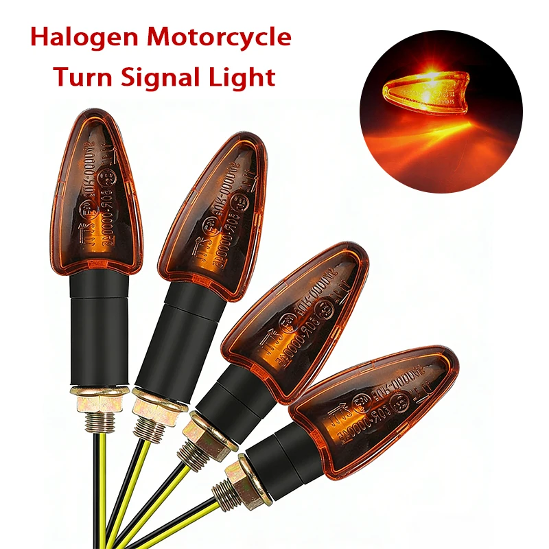 

2Pcs Universal 12V Halogen Motorcycle Turn Signal Indicator Light Front Back Flashing Halogen Light Blinker Flash Lamp For Honda
