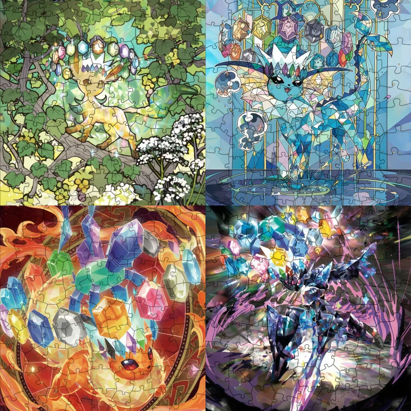 Wooden Puzzle for Pokemon Leafeon Flareon Vaporeon Ogerpon Teal Mask Anime Brain-Boosting Adult Child Desktop Jigsaw Fans Gifts