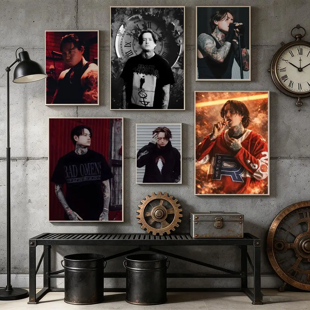 Singer N-Noah S-Sebastian Music Poster Home Bar Wall Art Sticker Waterproof Self-Adhesive Mural for Living Room Bedroom Decor