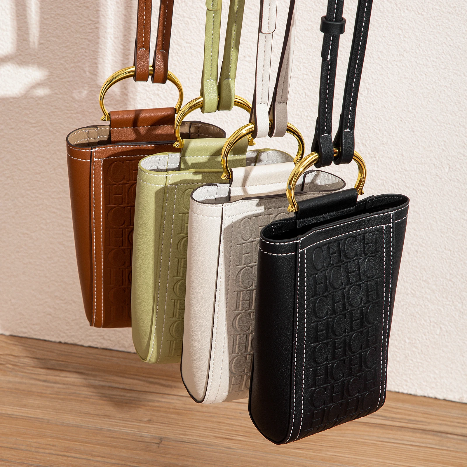 Borsa per cellulare autunno nuova tinta unita Borsa per carte di credito Borsa a tracolla da donna