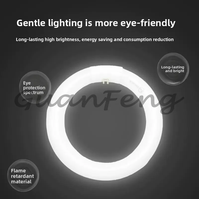 T9 Fluorescent Lamp Ring Tube 22W Circle  Energy-saving Light Thick Tube 4-PIN Outer Diameter 20 30 40cm for Desktop Magnifier