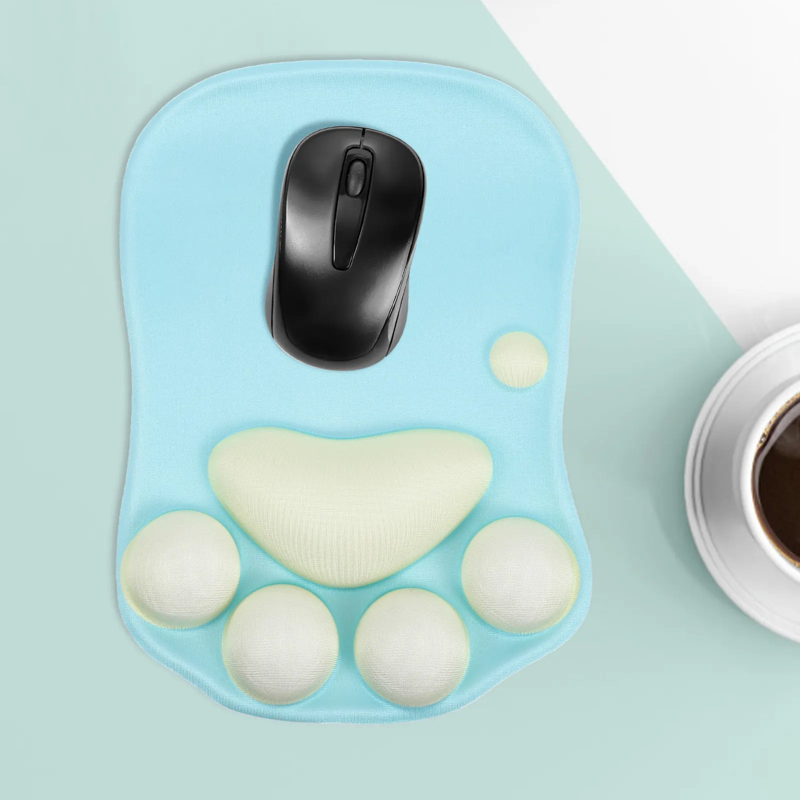 

Силиконовый коврик для мыши из спандекса SBR с подставкой для запястья в форме кошачьей лапы, эргономичный, комфортный, для женщин, для офиса, дома, компьютера, ноутбука