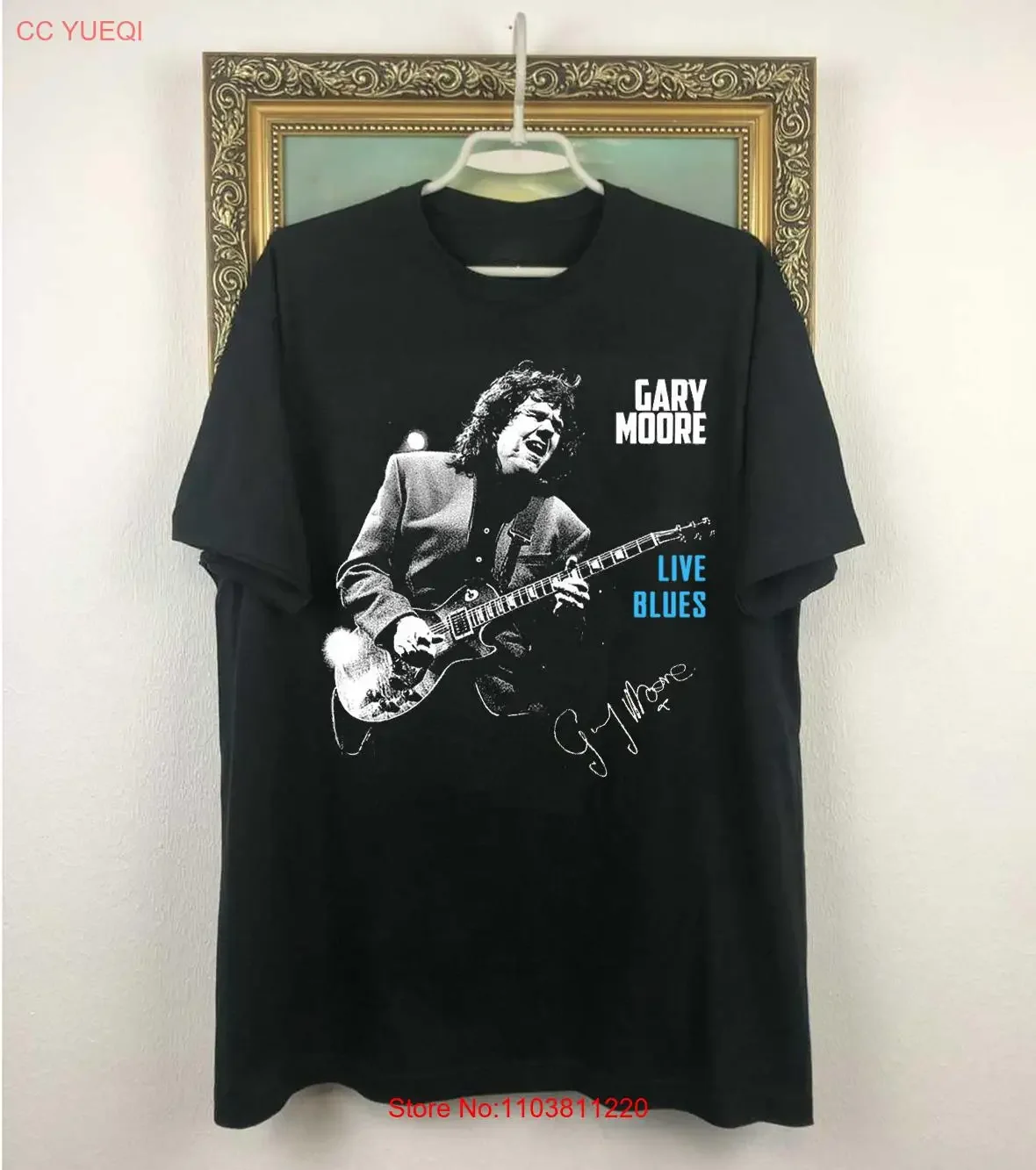 Футболка Gary Moore Live Blues Play Guitar AdulT, черная винтажная стираная модная универсальная дышащая стильная мужская слегка Футболка Gary Moore Live Blues Play Guitar AdulT, черная винтажная стираная модная универсальная дышащая стильная мужская слегка