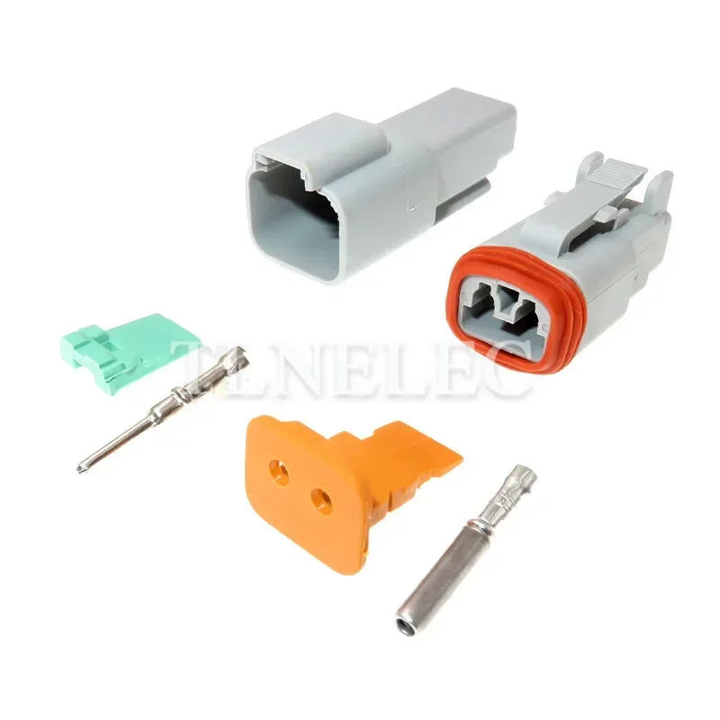 2 Pin Way Male Female Automotive Electrical Wire Plug Boot Amphenol Connector Gray DT06-2S DT04-2P