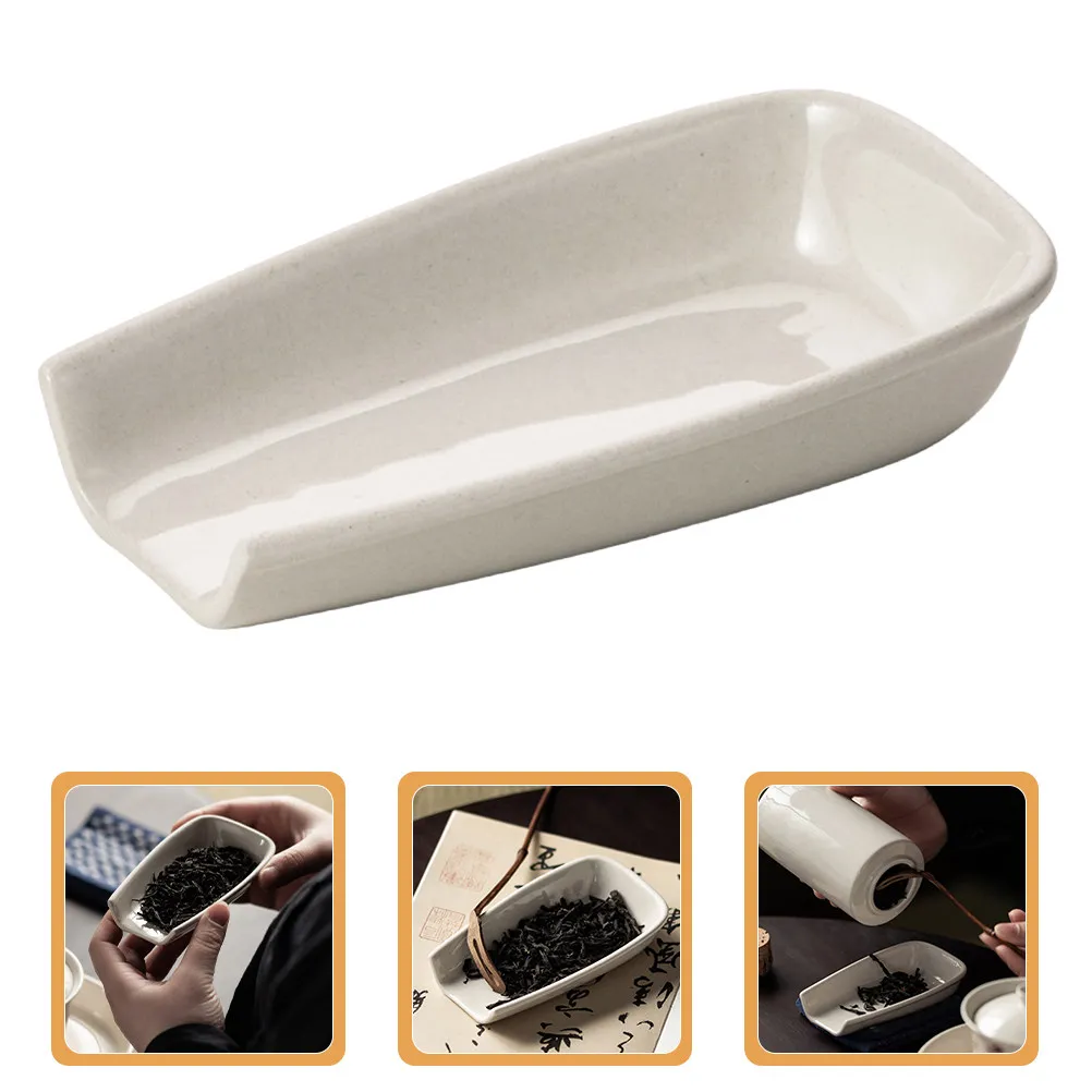 Delicate Ceramic Teaspoon Tea Scoop for Loose Tea Coffee Powder Salt Fine Workmanship Safe Nonstick Easy Clean Compact Home