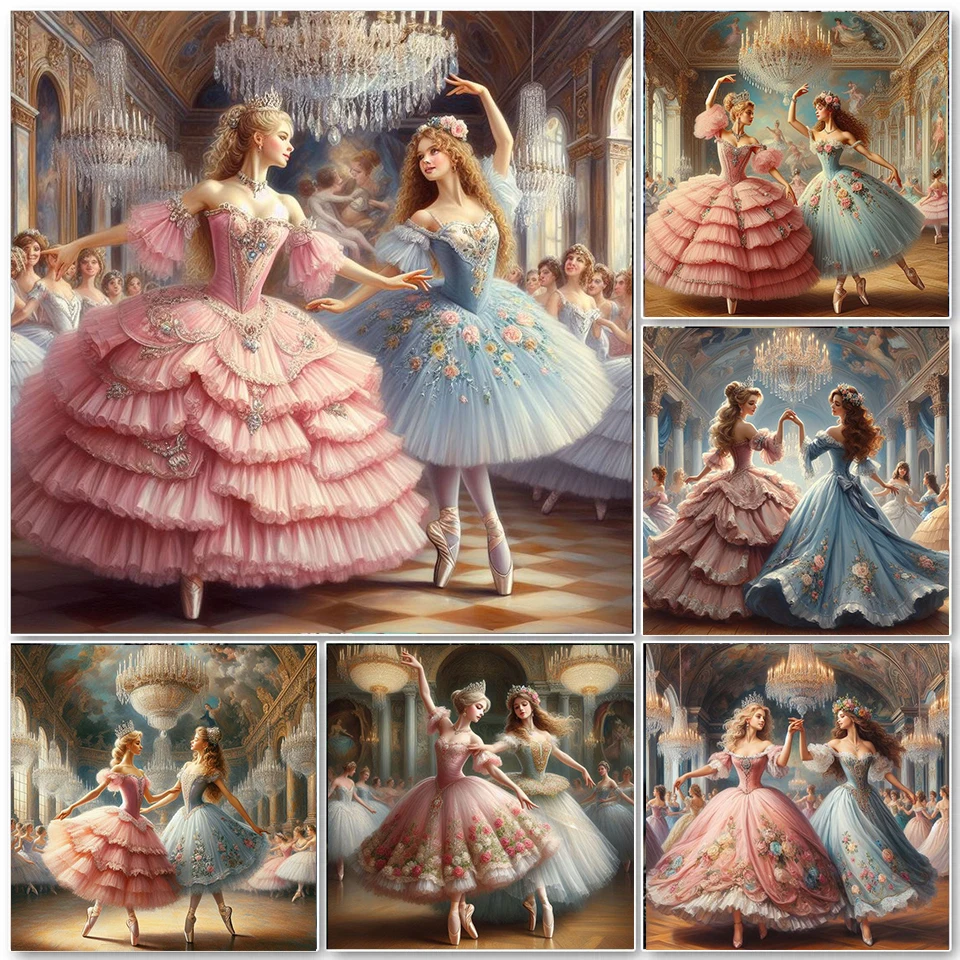 Woman Dance 5D Diamond Painting Princess Skirt Princess Girls Cross Stitch Diamond Mosaic Pictures Embroidery Home Decor Gift ﻿