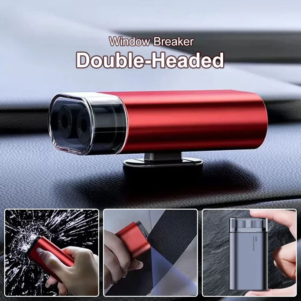 2023 New Car-mounted Double Hammer Head Window Breaker in-car Emergency Escape Hammer Multi-function Car Safety Hammer