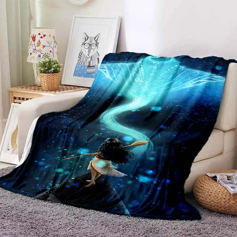 Disney Anime Moana Blanket for Sofa King Size Cartoon Soft Flannel Throw Fluffy Bed Blanket New Born Winter Blanket Baby Gift