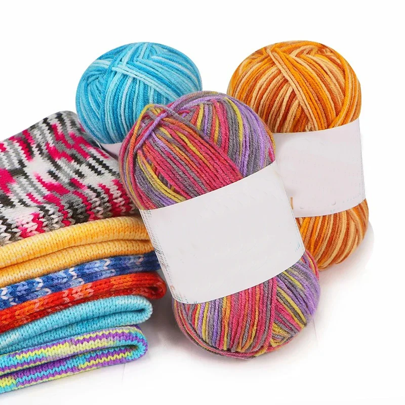 2pcs Hand Knitting Rainbow Yarn Crochet Cotton Yarn for Knit Yarn Threads for sweater hat sock scarf blanket Crocheting amigrumi
