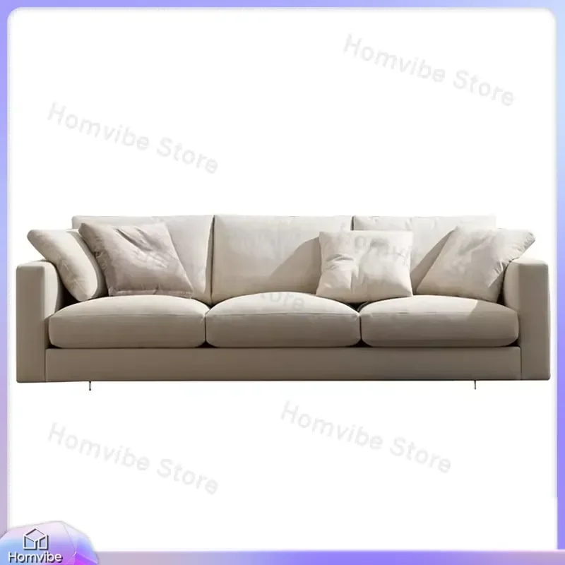 

Three-Seat Chesterfield Sofa for Hotel Lobby Living Room High-Density Sponge Leisure Linen Upholstered Sofa Modern Classic