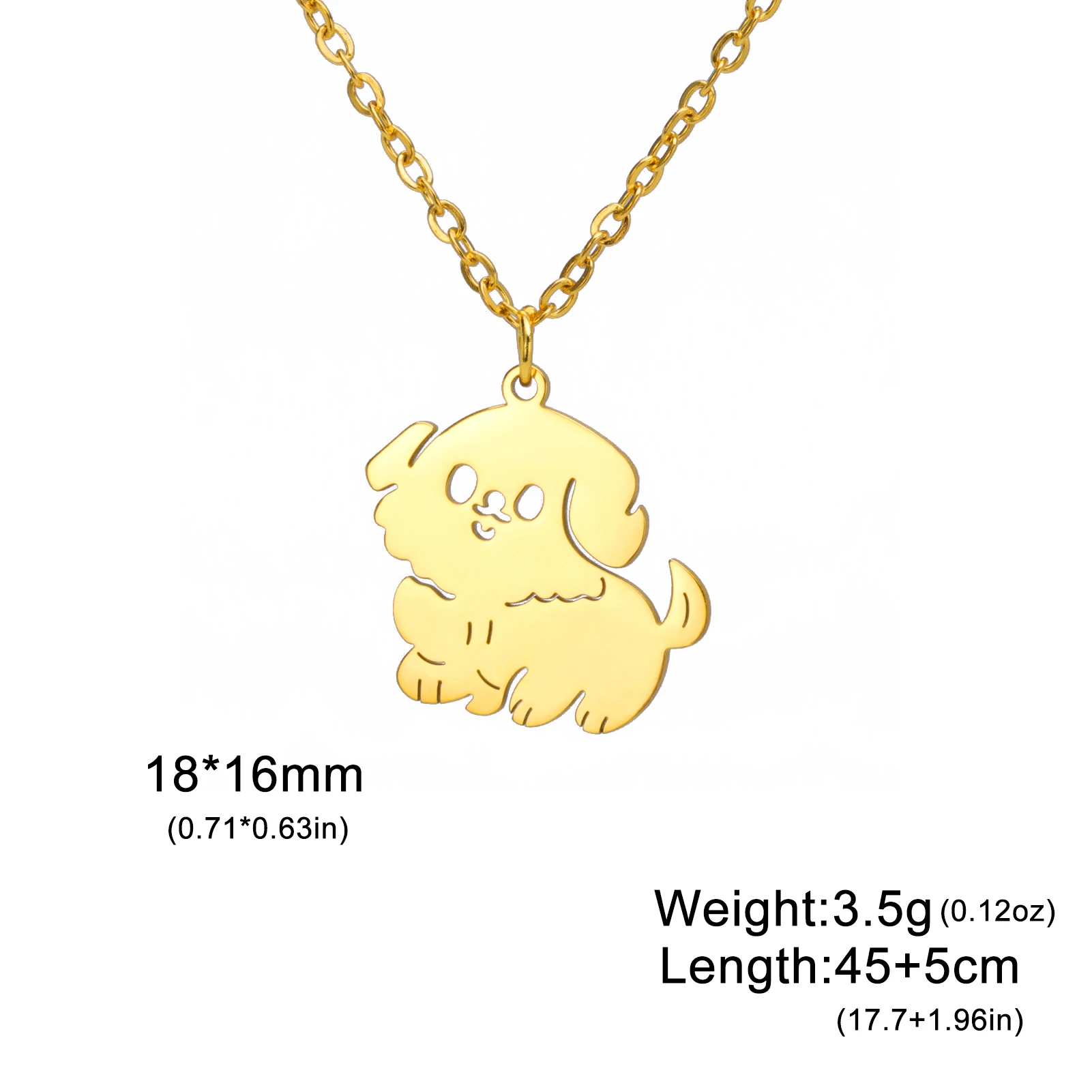 Cazador Cute Dog Puppy Pendant Necklace for Women Girls 2024 Stainless Steel Charm Necklace Wholesale Christmas Gift Jewelry