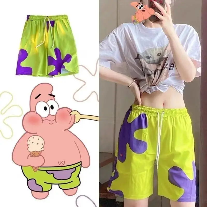 2025 summer beach pants pie men's and women's seaside vacation five-point pants loose casual sports shorts