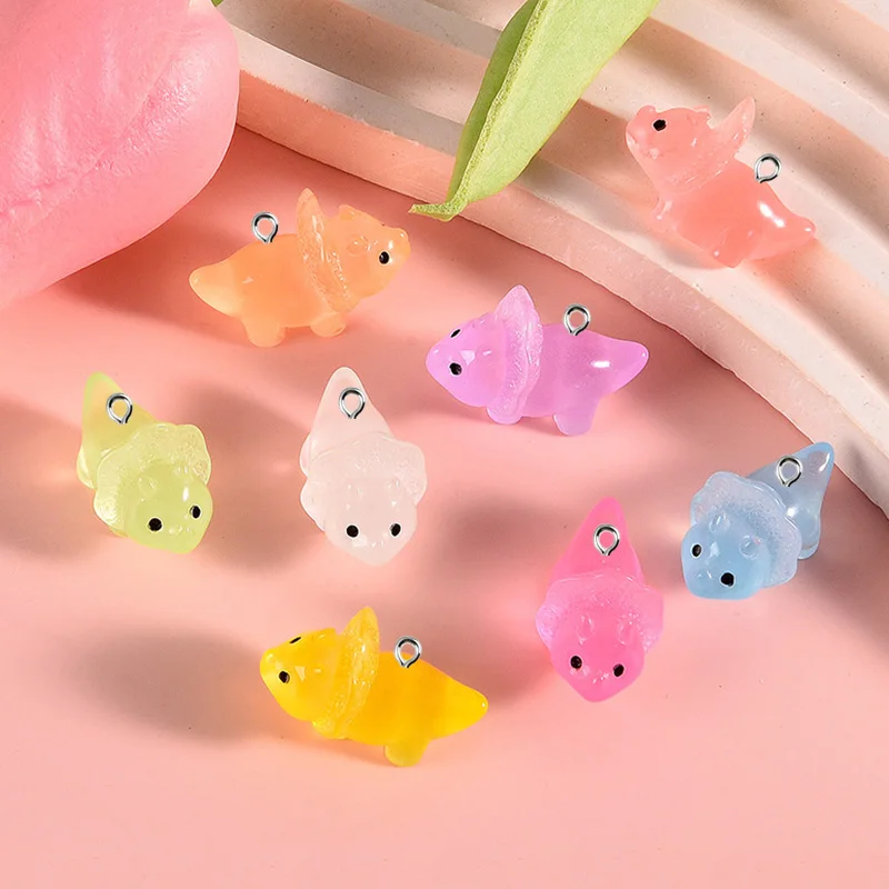 Cute 3D Luminous Dinosaur Charms for DIY