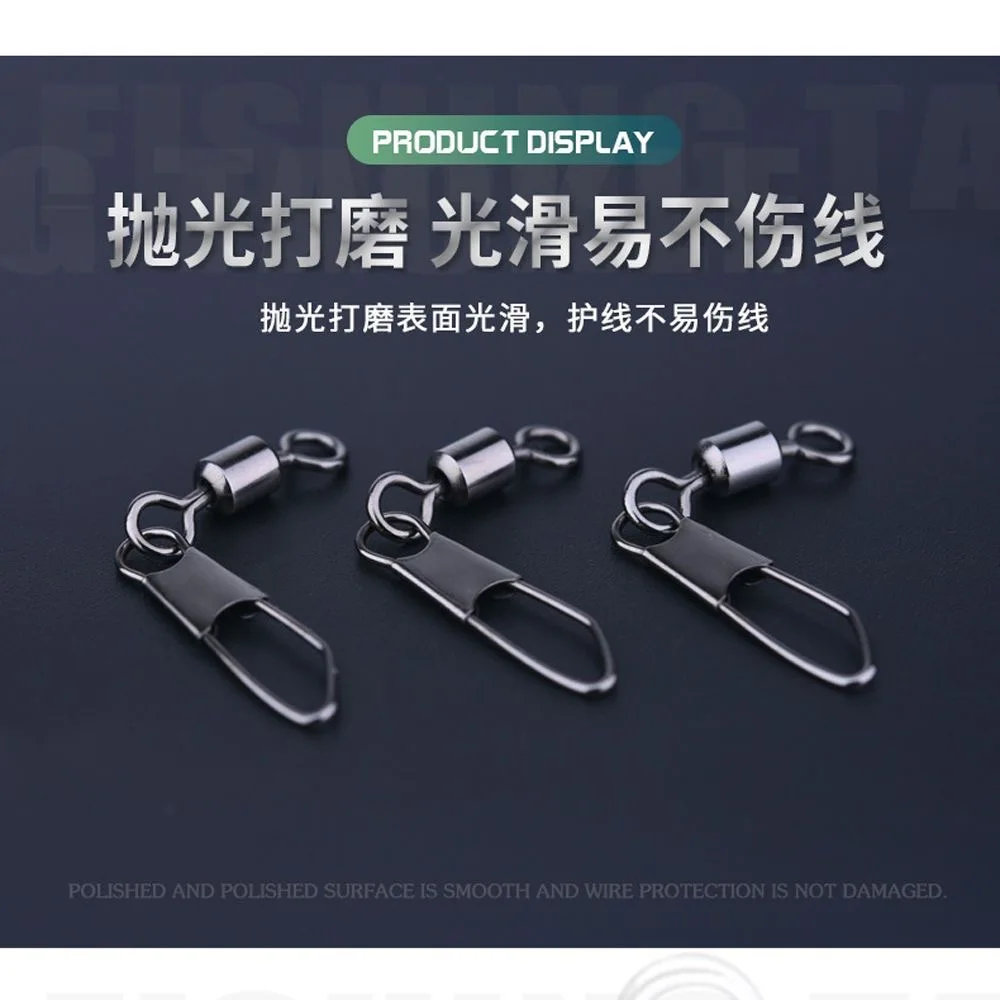 DNDYUJU 50pcs Size5#-14# Fishhook Lure Swivels Fishing Connector Pin Bearing Rolling Swivel Fishing Tackle Fishing Tackle Carp