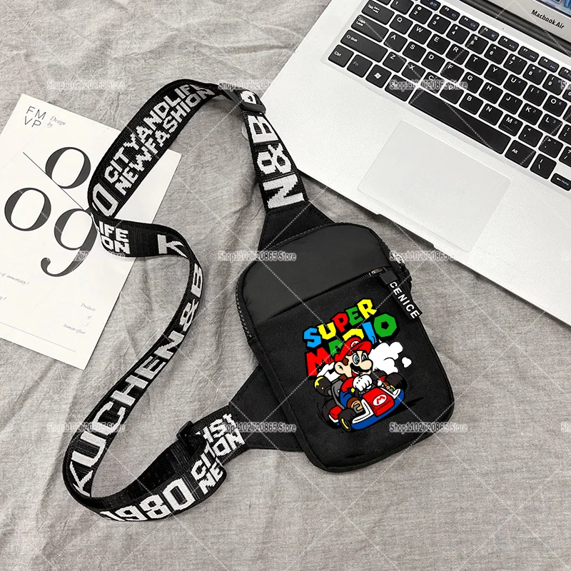 

Super Mario Bros Cap Boys Ball Shoulder Bag Men Sport Casual Light Mini Phone Bags Game Anime Figure Sport Crossbody Packet Gift