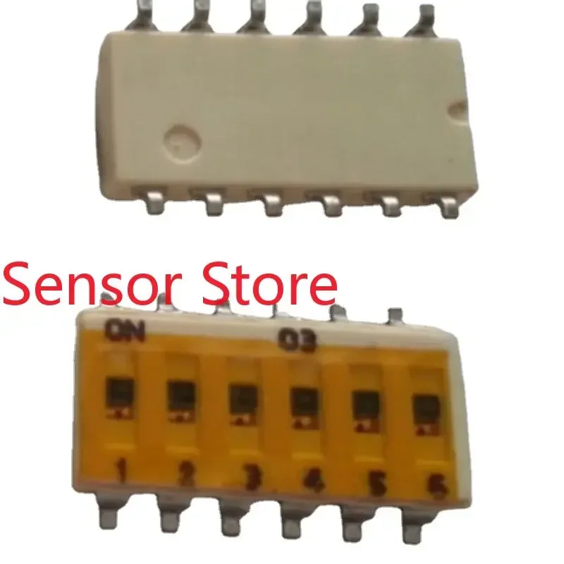10PCS 6-position Patch Dial Switch Thin Body 2.54 Spacing White  With Film