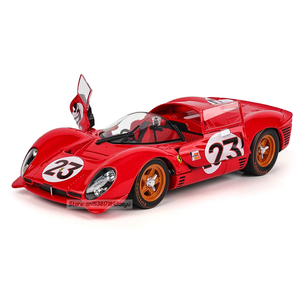 Bburago 1:24 페라리 330 P4 DAYTONA 1967 레이싱 스타일 합금 럭셔리 차량 다이캐스트 자동차 모델 장난감 컬렉션 선물
