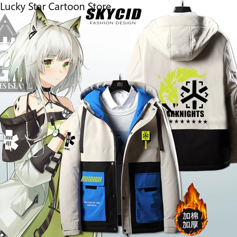 

Хэллоуин Arknights Kal'tsit косплей зимнее пальто унисекс с длинными рукавами и мультяшным принтом толстовка топ костюм игровая куртка хлопковые фанаты